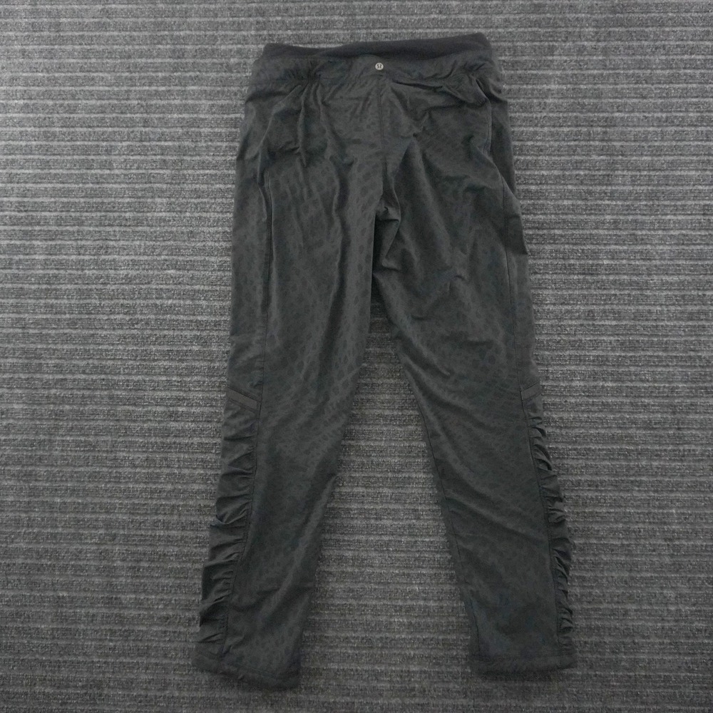 Lululemon Street To Studio Pant II Womens 8 Black Ruched Animal Print Joggers
